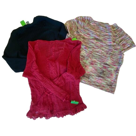 Lot Of 3 Womens Tops By Jones New York Hilliard & Hanson - Size M Cotton/Nylon M - Picture 2 of 7